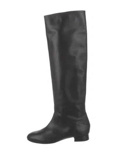 Pre-owned By Far Leather Boots In Black
