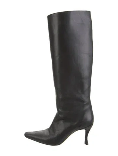 Pre-owned By Far Leather Boots In Black