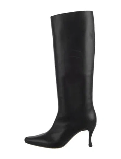 Pre-owned By Far Leather Boots In Black
