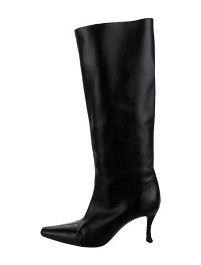 Pre-owned By Far Leather Boots In Black