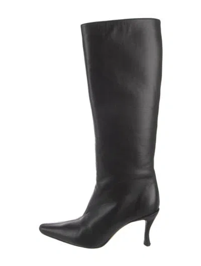 Pre-owned By Far Leather Boots In Black