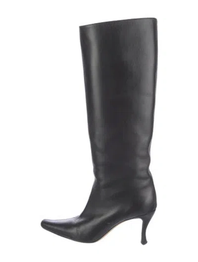Pre-owned By Far Leather Boots In Black