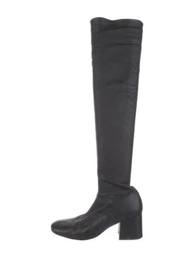 Pre-owned By Far Leather Boots In Black