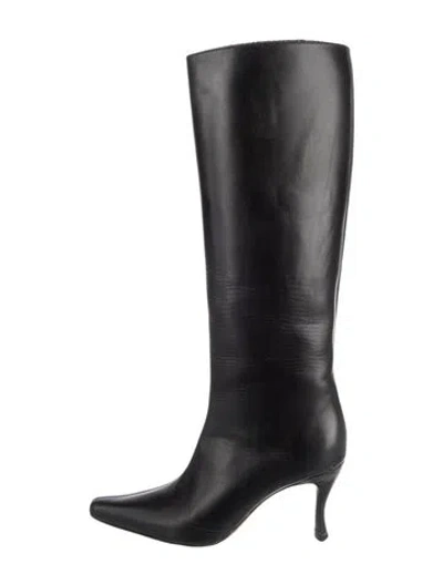Pre-owned By Far Leather Boots In Black