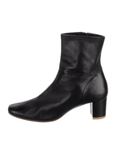 Pre-owned By Far Leather Boots In Black