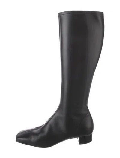Pre-owned By Far Leather Boots In Black