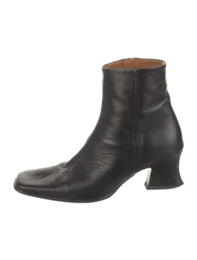 Pre-owned By Far Leather Boots In Black