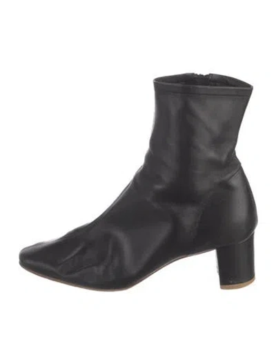 Pre-owned By Far Leather Boots In Black
