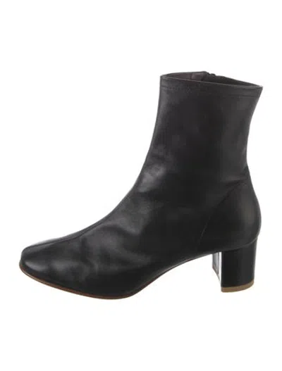 Pre-owned By Far Leather Boots In Black