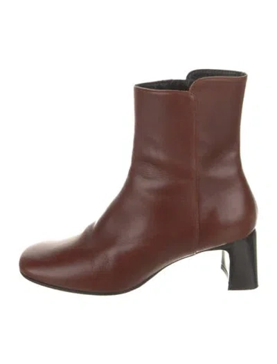 Pre-owned By Far Leather Boots In Brown