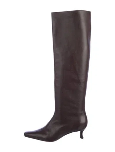Pre-owned By Far Leather Boots In Brown