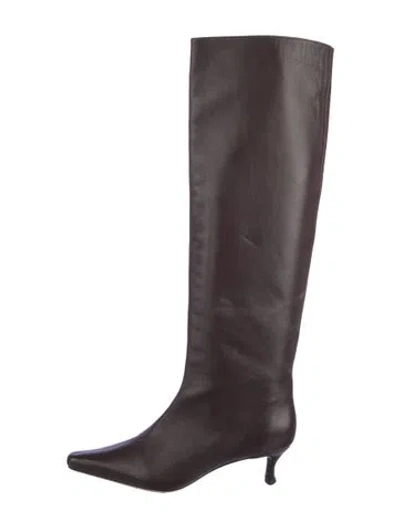 Pre-owned By Far Leather Boots In Brown