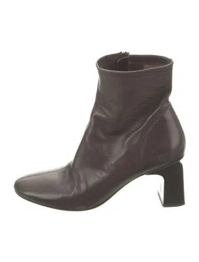Pre-owned By Far Leather Boots In Brown