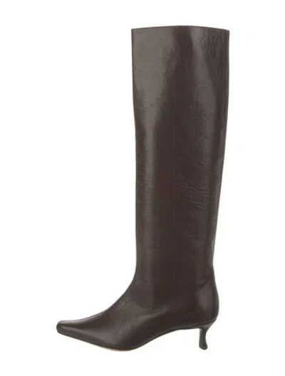 Pre-owned By Far Leather Boots In Brown