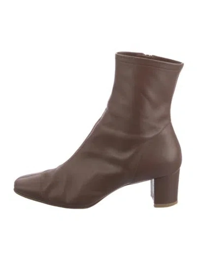 Pre-owned By Far Leather Boots In Brown