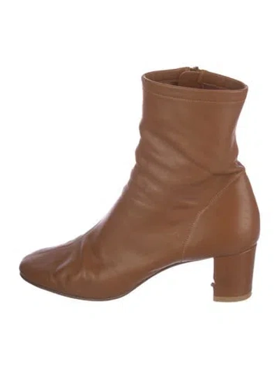 Pre-owned By Far Leather Boots In Brown