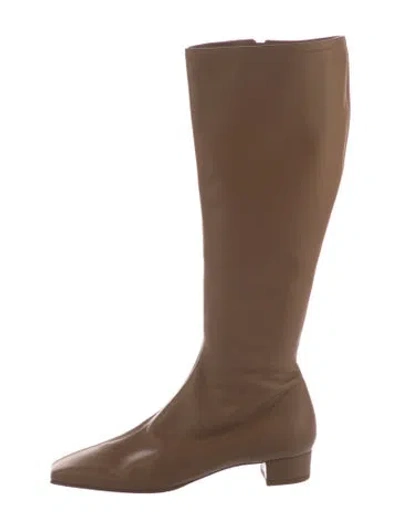 Pre-owned By Far Leather Boots In Brown