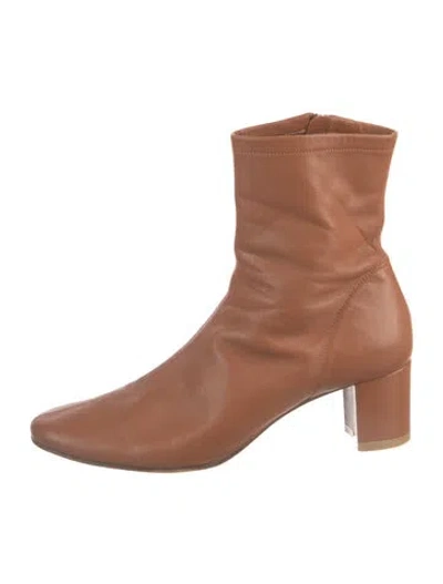 Pre-owned By Far Leather Boots In Brown