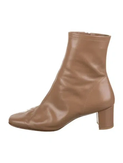Pre-owned By Far Leather Boots In Brown