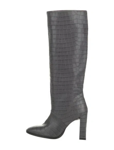 Pre-owned By Far Leather Boots In Gray