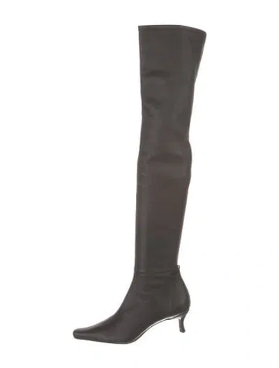 Pre-owned By Far Leather Boots In Gray