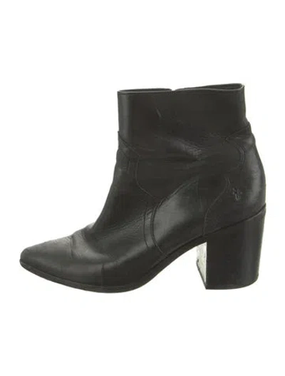Pre-owned By Far Leather Boots In Green
