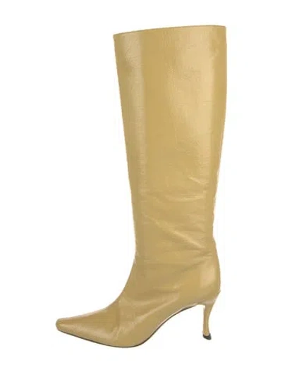 Pre-owned By Far Leather Boots In Neutral