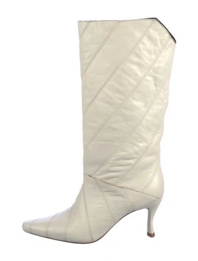 Pre-owned By Far Leather Boots In Neutral