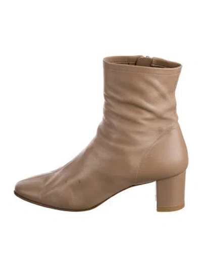 Pre-owned By Far Leather Boots In Neutral