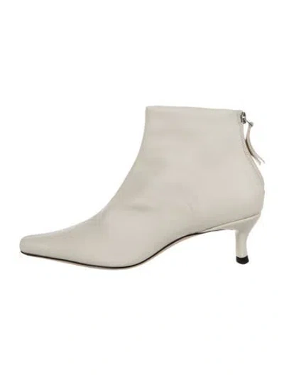 Pre-owned By Far Leather Boots In Neutral