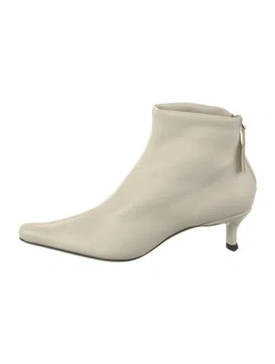 Pre-owned By Far Leather Boots In Neutral