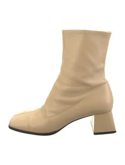 Pre-owned By Far Leather Boots In Neutral