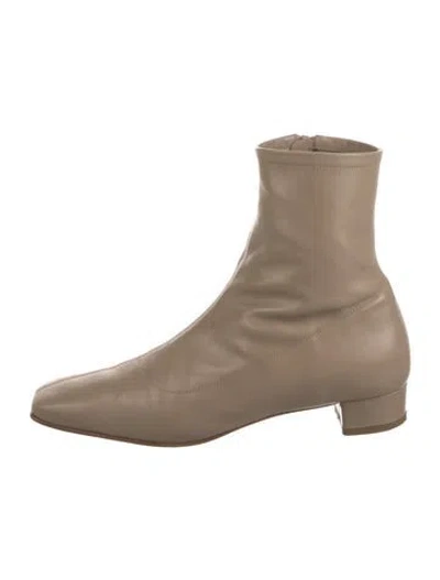 Pre-owned By Far Leather Boots In Neutral