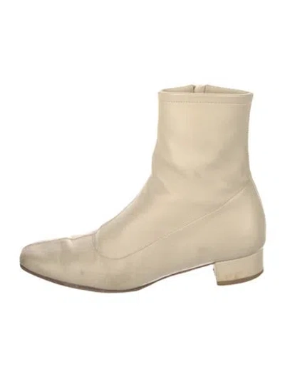 Pre-owned By Far Leather Boots In Neutral
