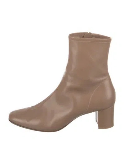 Pre-owned By Far Leather Boots In Neutral