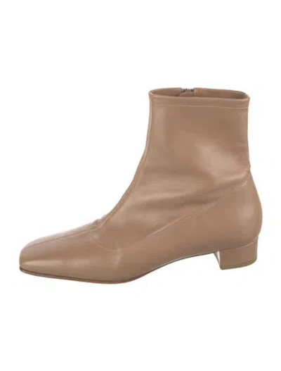 Pre-owned By Far Leather Boots In Neutrals
