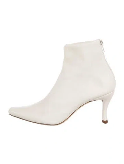 Pre-owned By Far Leather Boots In Neutrals