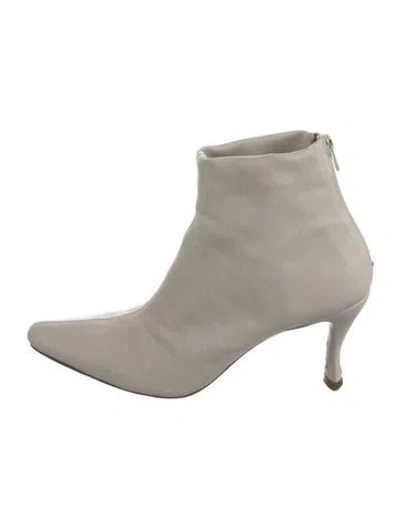 Pre-owned By Far Leather Boots In Neutrals