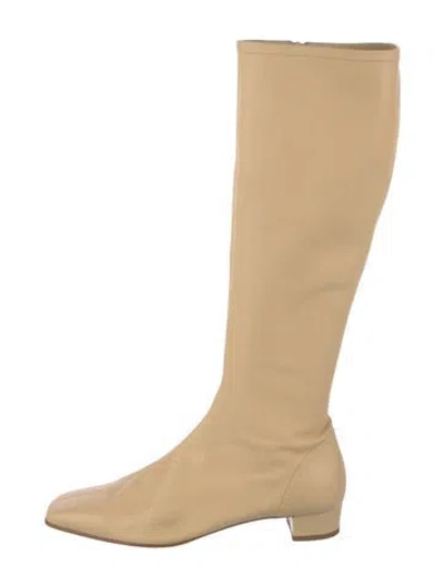 Pre-owned By Far Leather Boots In Neutrals