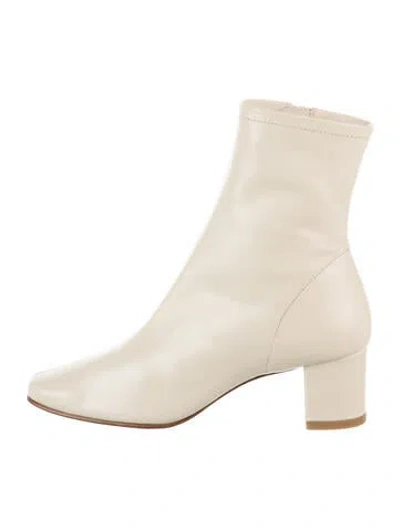 Pre-owned By Far Leather Boots In Neutrals