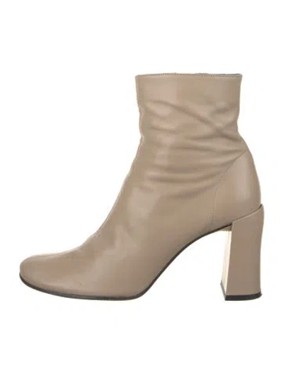 Pre-owned By Far Leather Boots In Neutrals