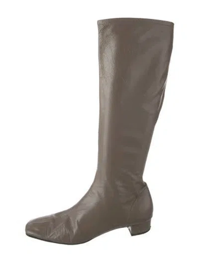 Pre-owned By Far Leather Boots In Neutrals