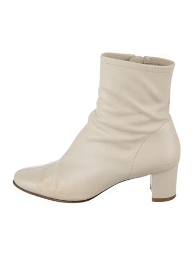 Pre-owned By Far Leather Boots In Neutrals