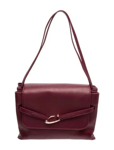 Pre-owned By Far Leather Cora Sour Cherry Small In Burgundy