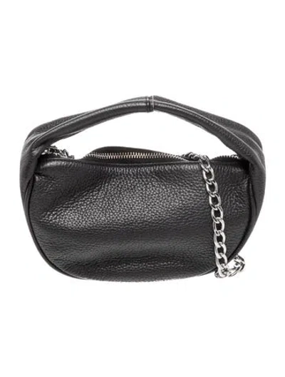 Pre-owned By Far Leather Evening Bag In Black