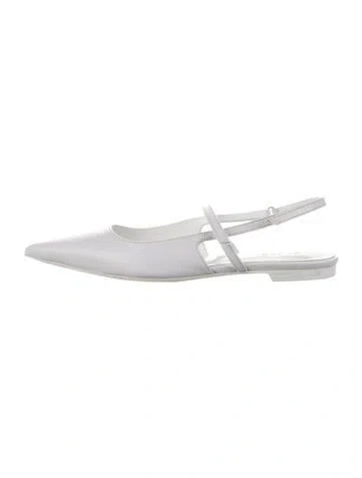 Pre-owned By Far Leather Flats In White