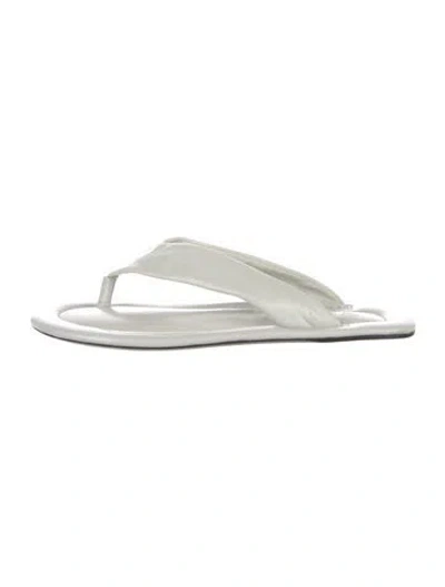 Pre-owned By Far Leather Flip Flops In White