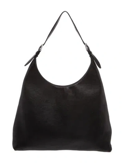 Pre-owned By Far Leather Hobo In Black