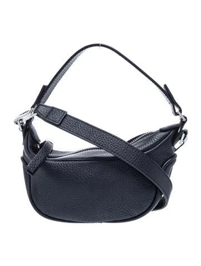 Pre-owned By Far Leather Hobo In Black