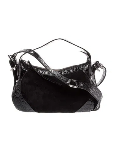 Pre-owned By Far Leather Hobo In Black
